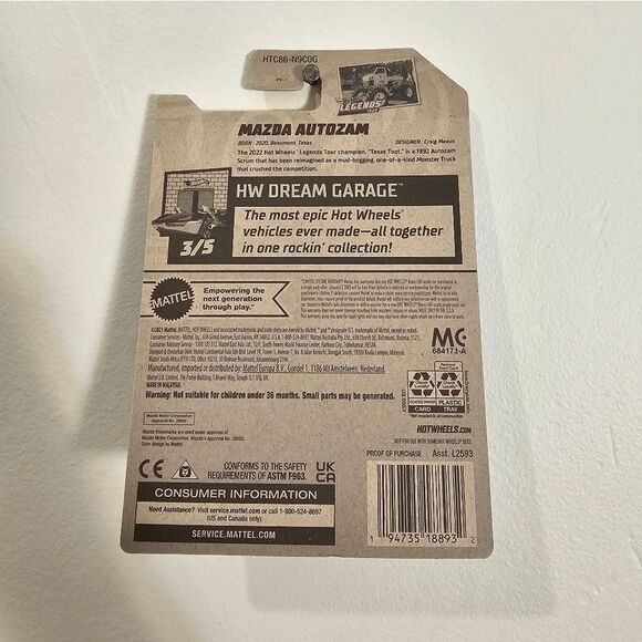 Hot Wheels Car Mazda Autozam Hotwheels Legend Tour Winner Monster Truck New 2024 - Picture 5 of 5